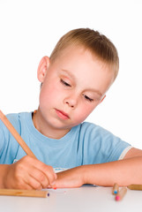 cute boy drawing