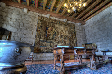 Fototapeta na wymiar Dukes Palace of Bragança Interior, Guimarães, Portugal.
