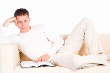 Fototapeta premium cute guy reading
