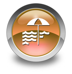 Orange Glossy Pictogram "Beach"