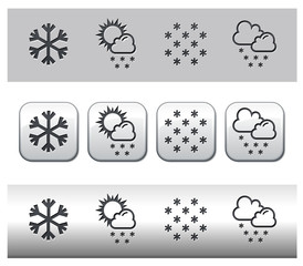 Icônes météo neige