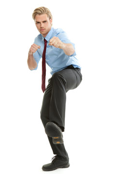 kick businessmann