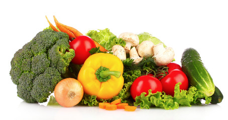 A set of fresh vegetables isolated on white