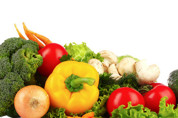 A set of fresh vegetables isolated on white