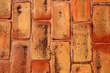 bricks clay soil pavement arrangement traditional Spain
