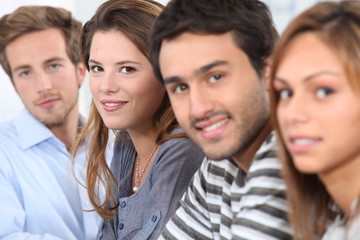 Line up of young people