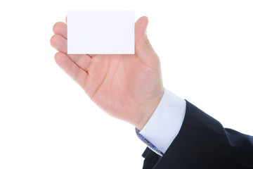man handing a blank