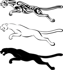 Foto op Plexiglas jaguar silhouette tattoo © matamu