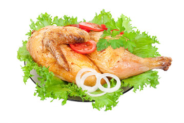 Grilled chicken with fresh vegetables
