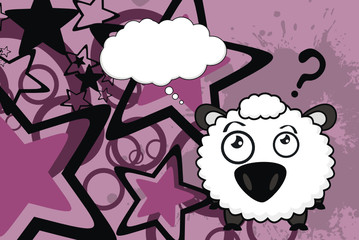 sheep baby cartoon background06