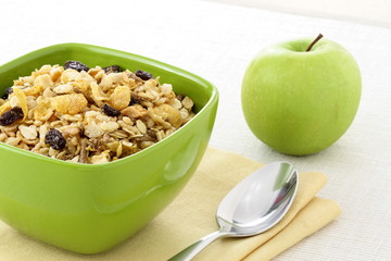 healthy muesli breakfast