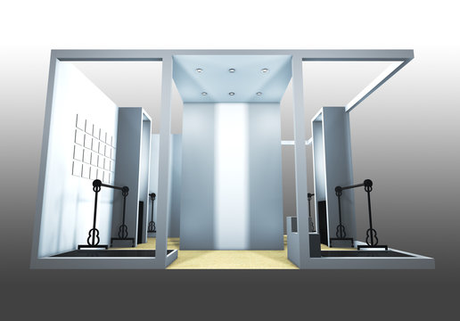 3d Render Of A Blank Trade Exhibition Booth