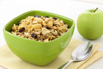 healthy muesli breakfast