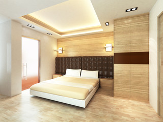 Modern bedroom in minimalist style
