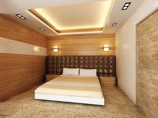 Modern bedroom in minimalist style