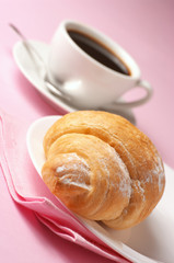 Croissant and black coffee