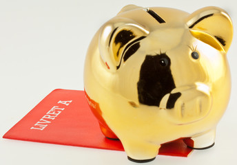 tirelire cochon doré, livret A