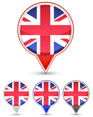 set of unite kingdom buttons isolated on white
