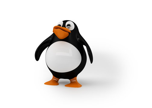 stolzer, selbstbewusster Pinguin (mit Freistellungspfad)