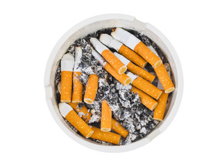 Ashtray and cigarettes