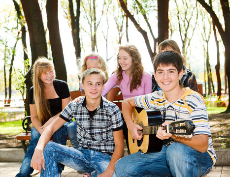 Teens crowd in park