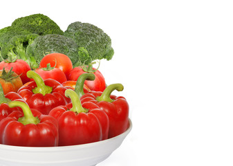 Tomato pepper and broccoli