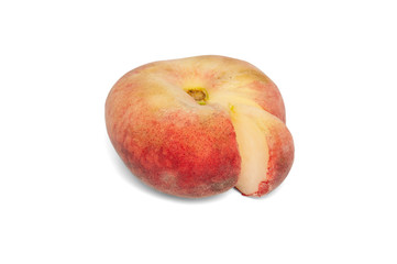 Fototapeta na wymiar fig peach with a slice cut out