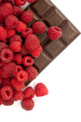 raspberries with chocolate