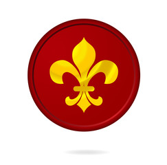 emblem red color isolated