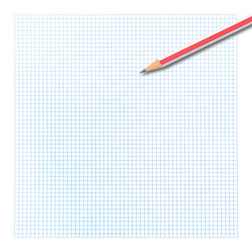 Drafting paper or graph paper with pencil under warm incandescent