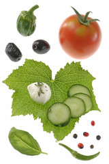 Salade Mozzarella, tomates, concombre