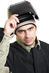 Welder on a white background.