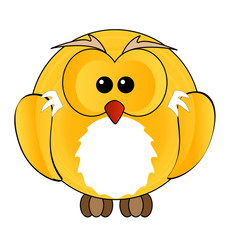abstract owl bird sign yellow color