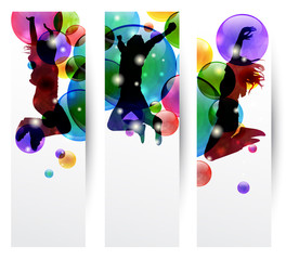 Set di tre banner - Banners with jumping people