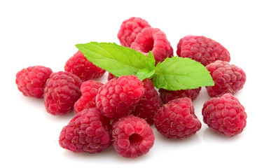 raspberry with fresh mint