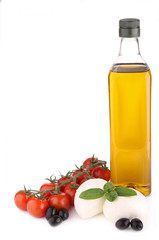 huile d'olive, tomate et mozzarella