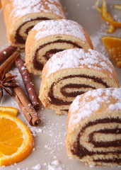 gateau roulé au chocolat