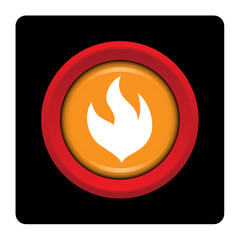 Internet, bouton, logo, picto, feu, flamme, chauffage, chaleur