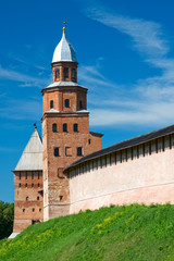 Башня Кокуй, крепостная стена. Великий Новгород, кремль. Россия