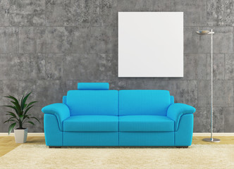 Blue sofa interior design