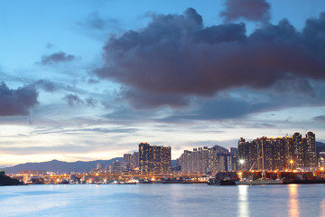 Obraz premium hong kong sunset