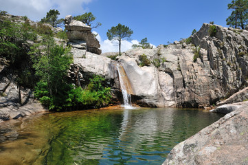 Wonderful stone pool in Corsica - obrazy, fototapety, plakaty