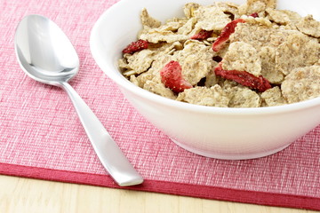 delicious strawberry yogurt and fresh cereal