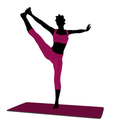 African American Female Yoga Illustration Silhouette