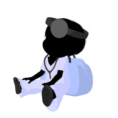 Little Doctor Girl Illustration Silhouette