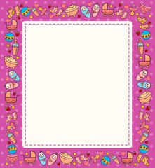 Beautiful background with baby icons