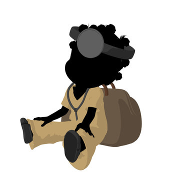 recommend clip art: Little African American Doctor Girl Illustration Silhouette