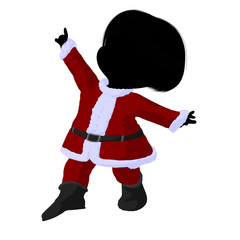 Little Santa Girl Illustration Silhouette
