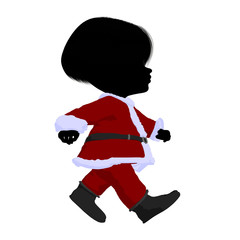 Little Santa Girl Illustration Silhouette