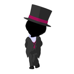 Little Top Hat Girl Illustration Silhouette